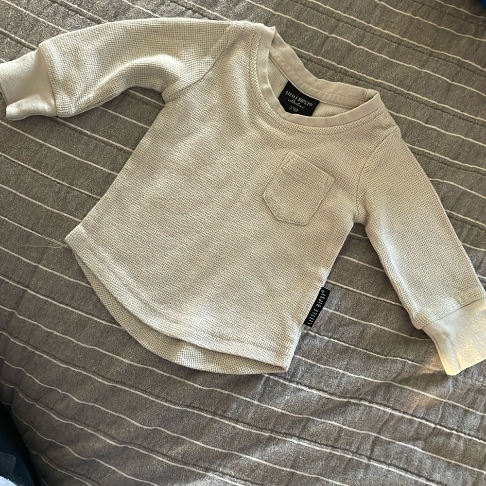 Little Bipsy 3-6 month waffle pocket long sleeve